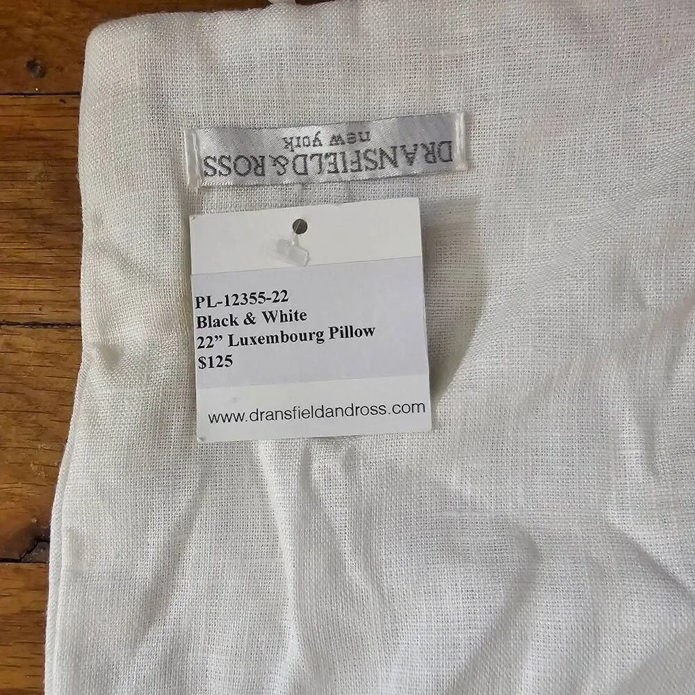 Dransfield & Ross Black and White Pillow 22 Inch